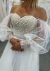 Свадебное платье Свадебное платье с корсетом из светоотражающей ткани в горошек