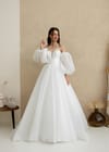 Свадебное платье свадебное платье из молочной органзы с рукавами-буфами