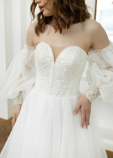 Свадебное платье-трансформер, с открытым верхом