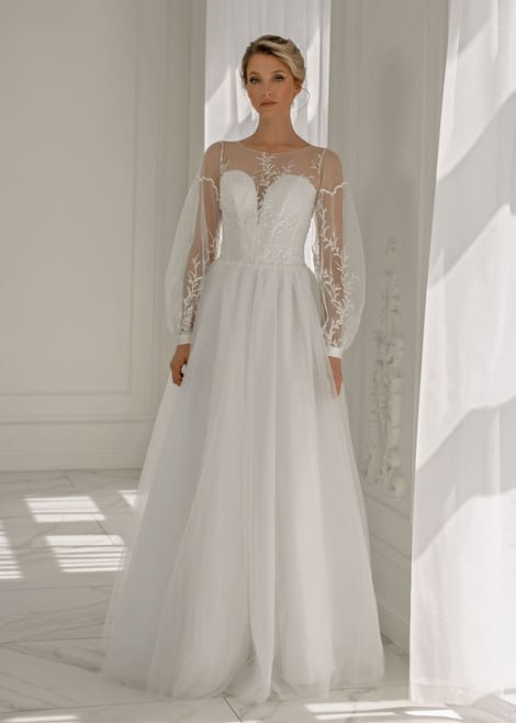 Свадебное платье с зарытым корсетом