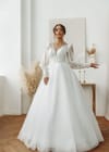 Свадебное платье свадебное платье с рукавами и необычным корсетом