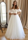 Свадебное платье Блестящее белое свадебное платье с бельевым корсетом