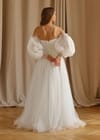 Свадебное платье свадебное платье пышными рукавами-фонариками и открытым корсетом