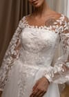 Свадебное платье Свадебное платье с кружевом-веточки с пышными рукавами